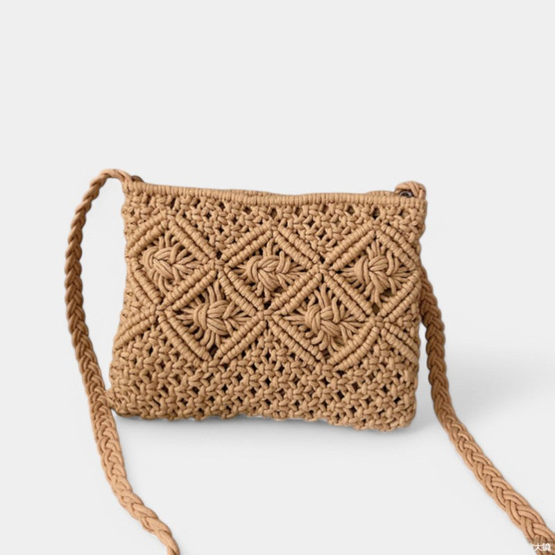 Gleame.-Tassen-Gleame Schoudertas - Woven schoudertas voor een zomerse stijl