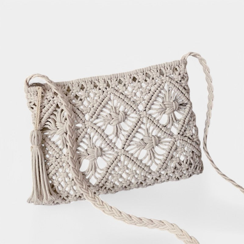 Gleame.-Tassen-Gleame Schoudertas - Woven schoudertas voor een zomerse stijl