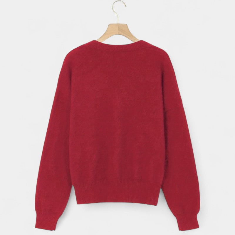 Gleame.-Truien & Vesten-Gleame Cardigan - Casual V-hals cardigan met knopen en lange mouwen