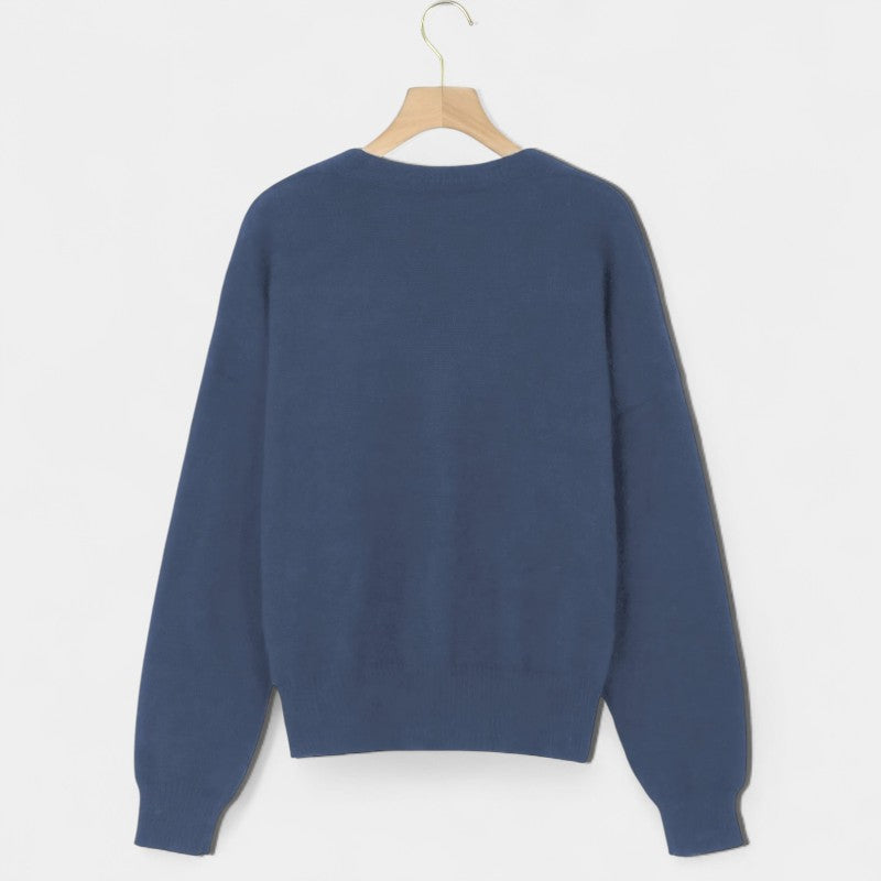 Gleame.-Truien & Vesten-Gleame Cardigan - Casual V-hals cardigan met knopen en lange mouwen