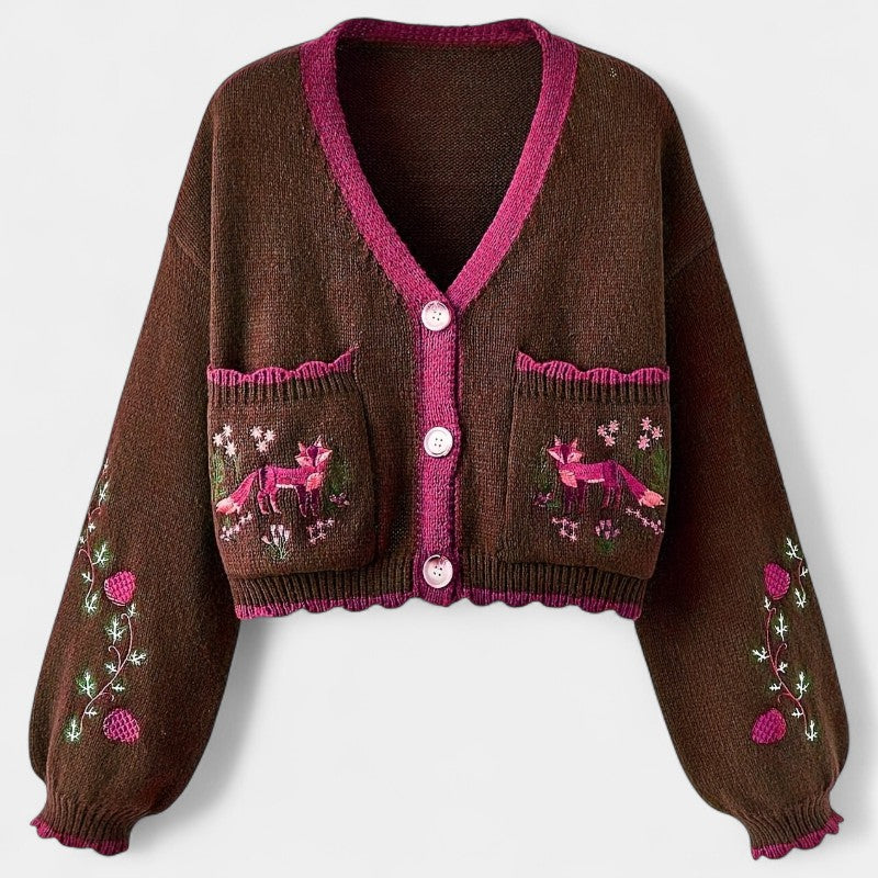 Gleame.-Truien & Vesten-Gleame Cardigan - Casual cardigan met bloemenpatroon en knoopsluiting