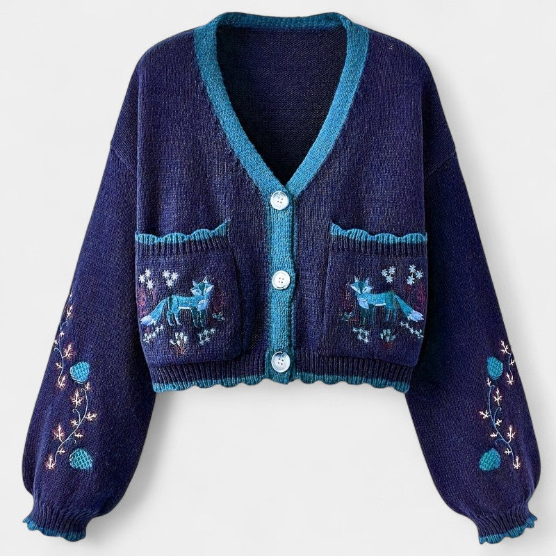Gleame.-Truien & Vesten-Gleame Cardigan - Casual cardigan met bloemenpatroon en knoopsluiting