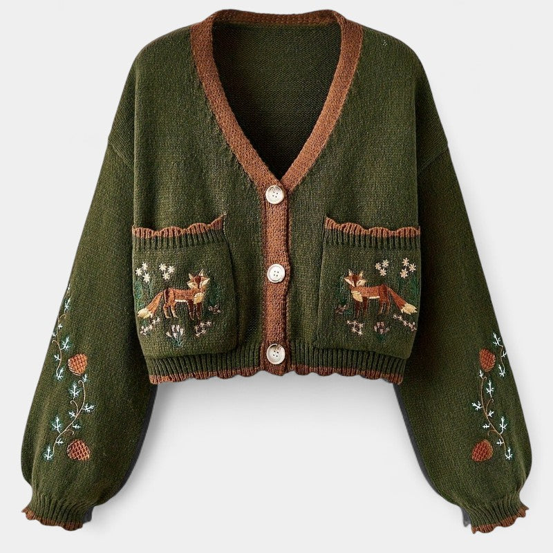 Gleame.-Truien & Vesten-Gleame Cardigan - Casual cardigan met bloemenpatroon en knoopsluiting