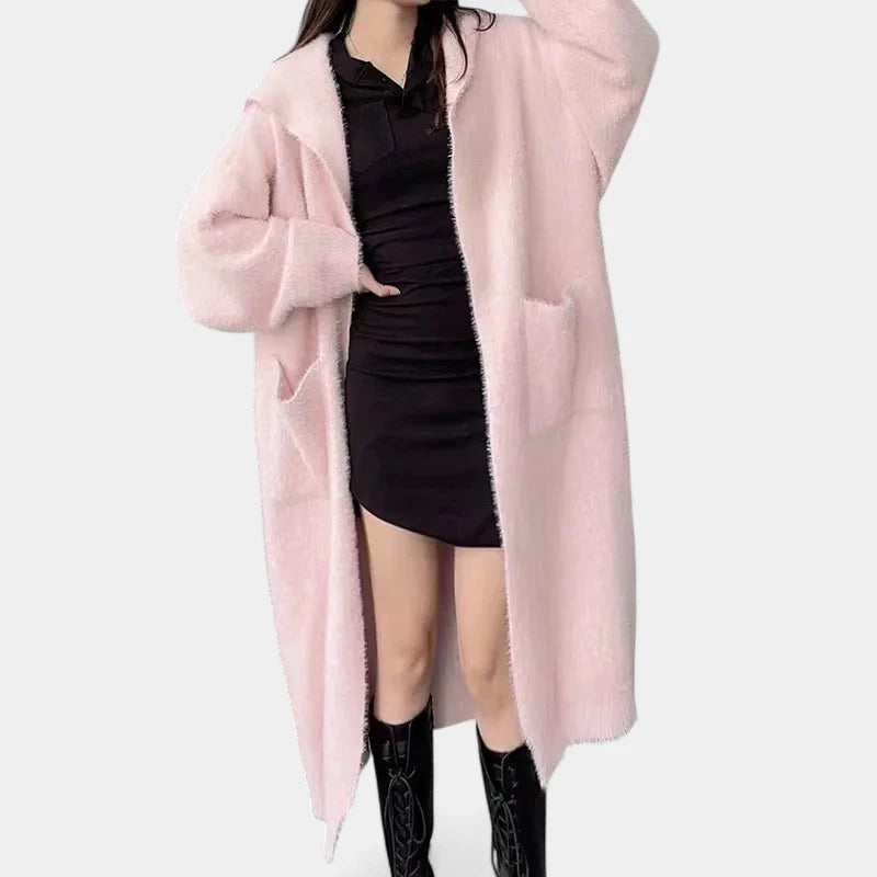 Gleame.-Truien & Vesten-Gleame Cardigan - Dames oversized gebreide lange cardigan