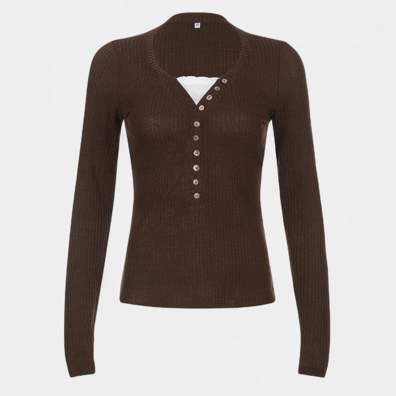 Gleame.-Truien & Vesten-Gleame Cardigan - Vintage knit cardigan met knopen en geometrisch patroon