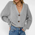 Gleame.-Truien & Vesten-Gleame Dames Cardigan - V-hals vest met knoopsluiting