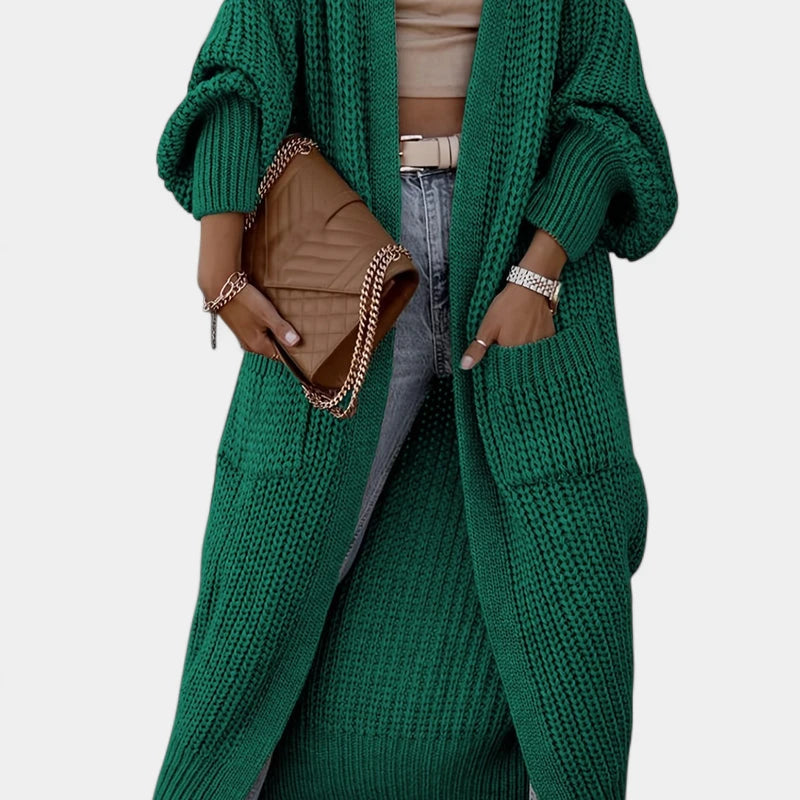 Gleame.-Truien & Vesten-Gleame Dames cardigan - Lange gebreide cardigan met zakken en lange mouwen