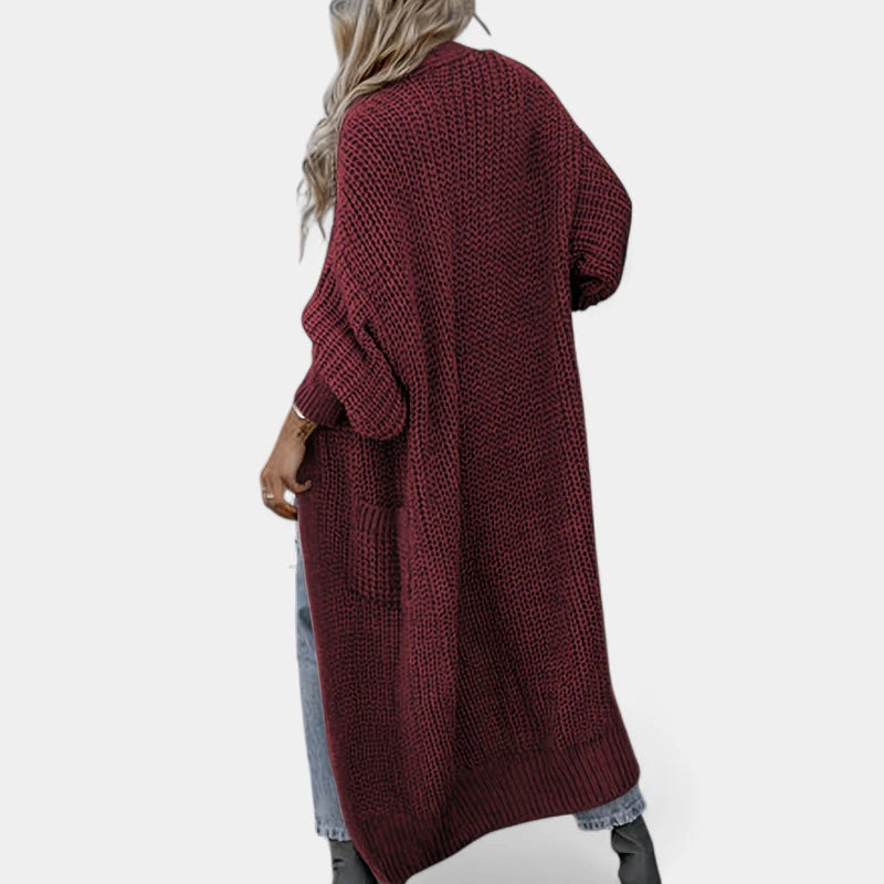 Gleame.-Truien & Vesten-Gleame Dames cardigan - Lange gebreide cardigan met zakken en lange mouwen