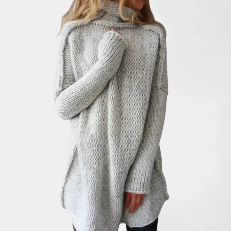 Gleame.-Truien & Vesten-Gleame Dames trui - Gebreide wollen coltrui met lange mouwen