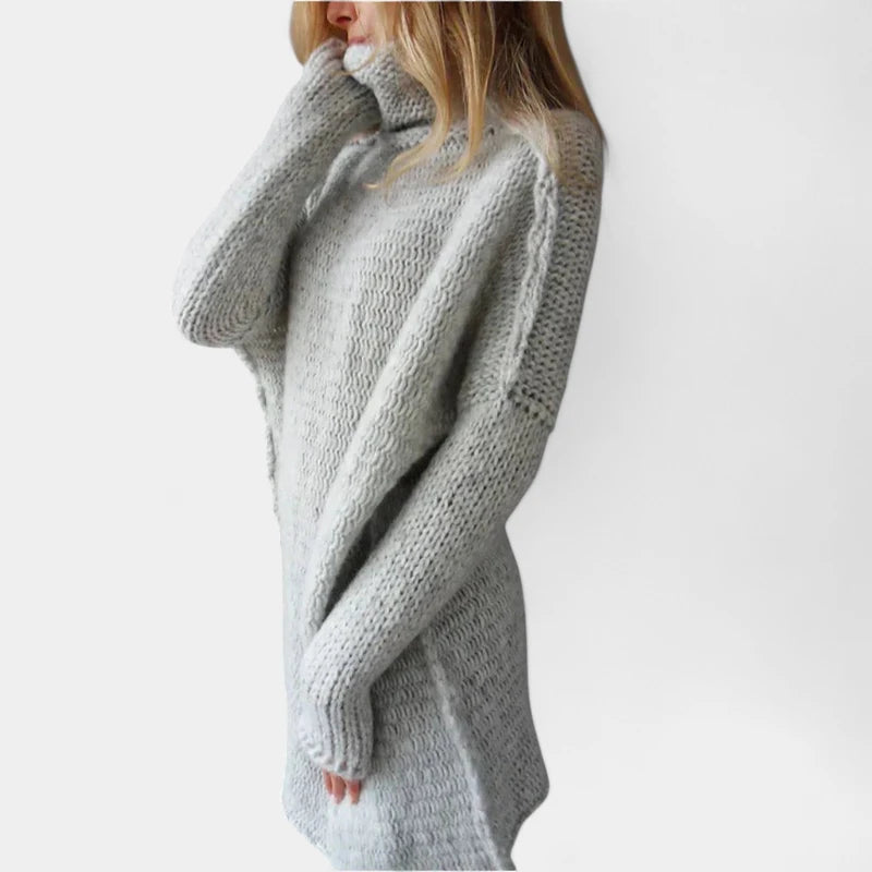 Gleame.-Truien & Vesten-Gleame Dames trui - Gebreide wollen coltrui met lange mouwen