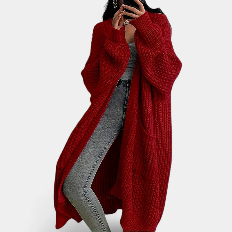 Gleame.-Truien & Vesten-Gleame Damescardigan - Open voorzijde gebreide cardigan met zakken