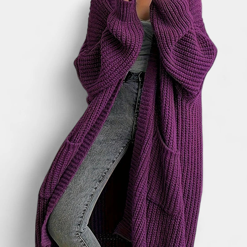 Gleame.-Truien & Vesten-Gleame Damescardigan - Open voorzijde gebreide cardigan met zakken