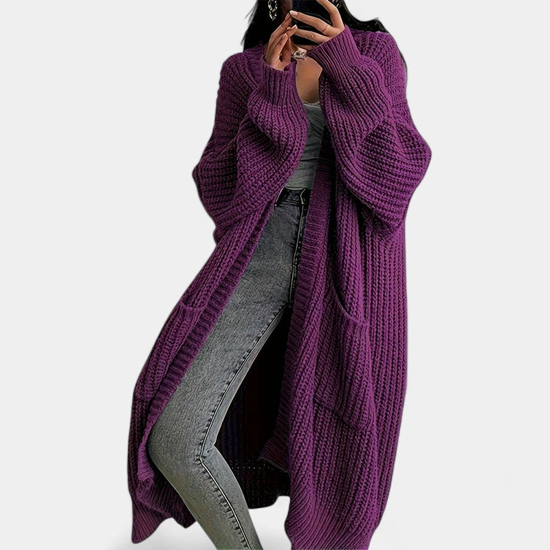 Gleame.-Truien & Vesten-Gleame Damescardigan - Open voorzijde gebreide cardigan met zakken