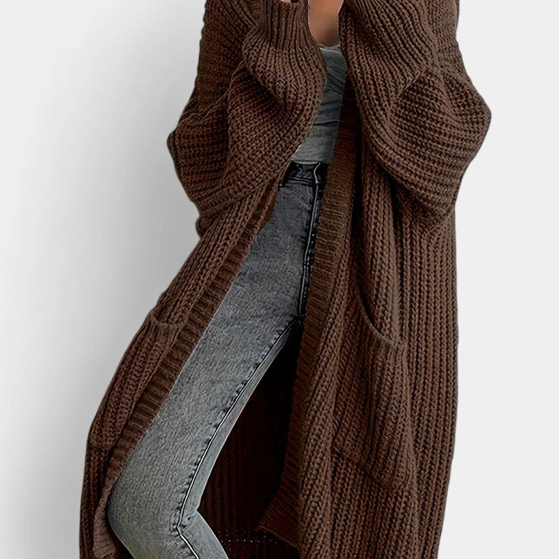 Gleame.-Truien & Vesten-Gleame Damescardigan - Open voorzijde gebreide cardigan met zakken