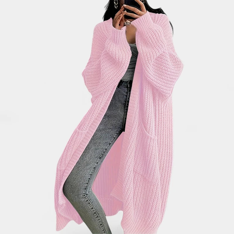 Gleame.-Truien & Vesten-Gleame Damescardigan - Open voorzijde gebreide cardigan met zakken