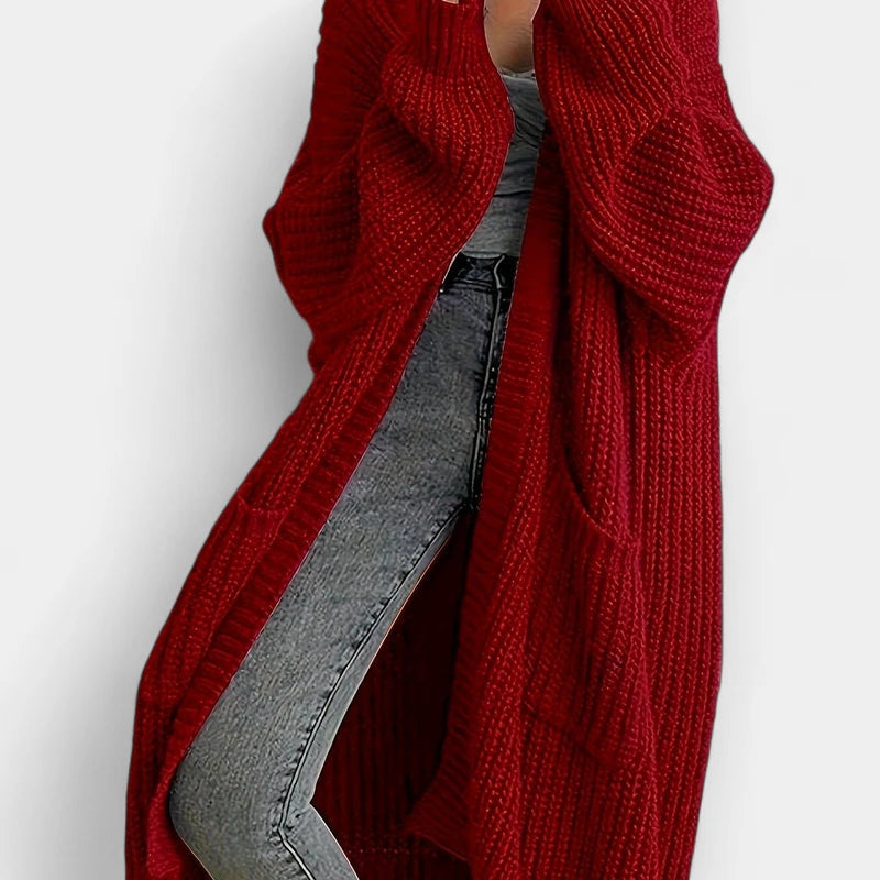 Gleame.-Truien & Vesten-Gleame Damescardigan - Open voorzijde gebreide cardigan met zakken