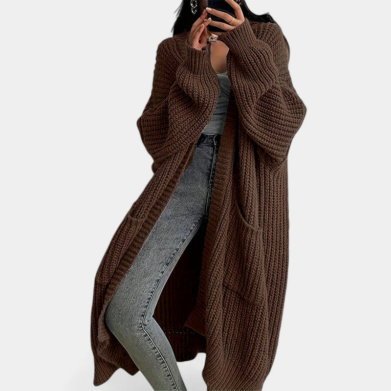 Gleame.-Truien & Vesten-Gleame Damescardigan - Open voorzijde gebreide cardigan met zakken