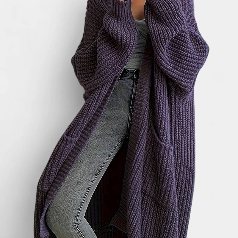 Gleame.-Truien & Vesten-Gleame Damescardigan - Open voorzijde gebreide cardigan met zakken