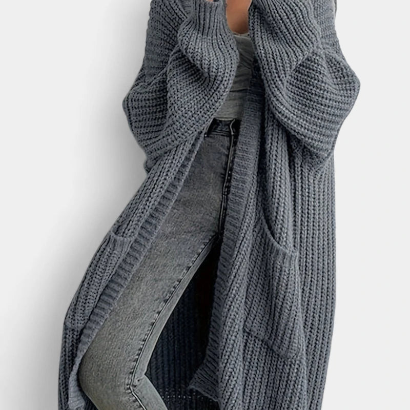 Gleame.-Truien & Vesten-Gleame Damescardigan - Open voorzijde gebreide cardigan met zakken