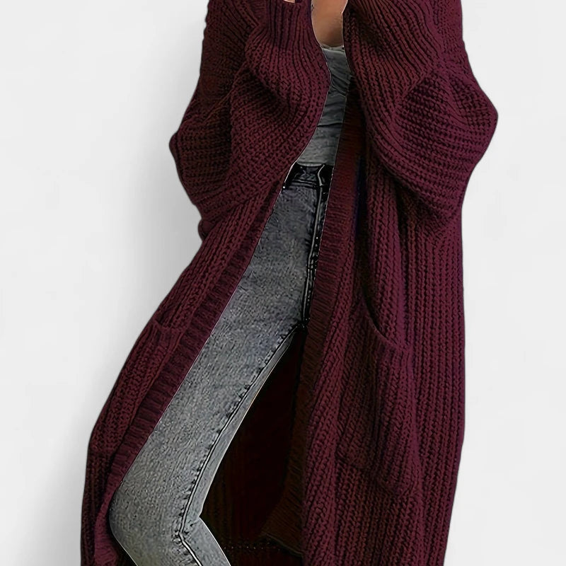 Gleame.-Truien & Vesten-Gleame Damescardigan - Open voorzijde gebreide cardigan met zakken