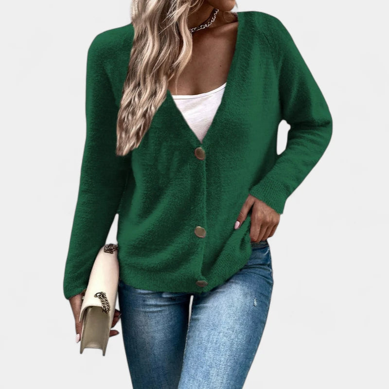 Gleame.-Truien & Vesten-Gleame Damescardigan - V-hals knoopsluiting cardigan