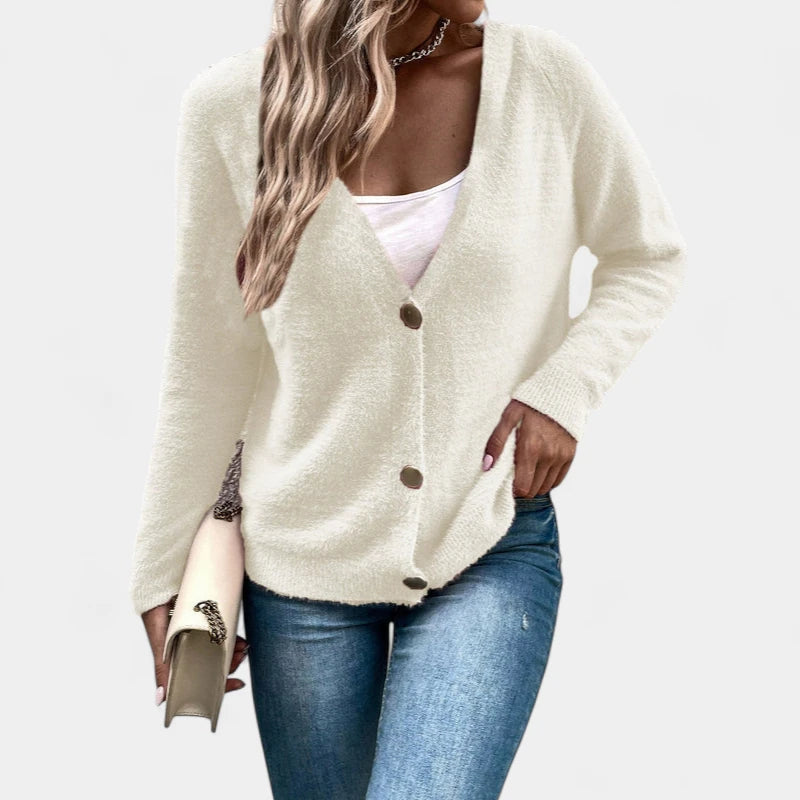 Gleame.-Truien & Vesten-Gleame Damescardigan - V-hals knoopsluiting cardigan