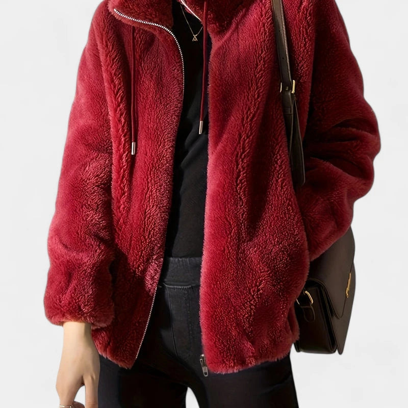 Gleame.-Truien & Vesten-Gleame Damesjas - Casual open voorzijde zip-up jas met lange mouwen