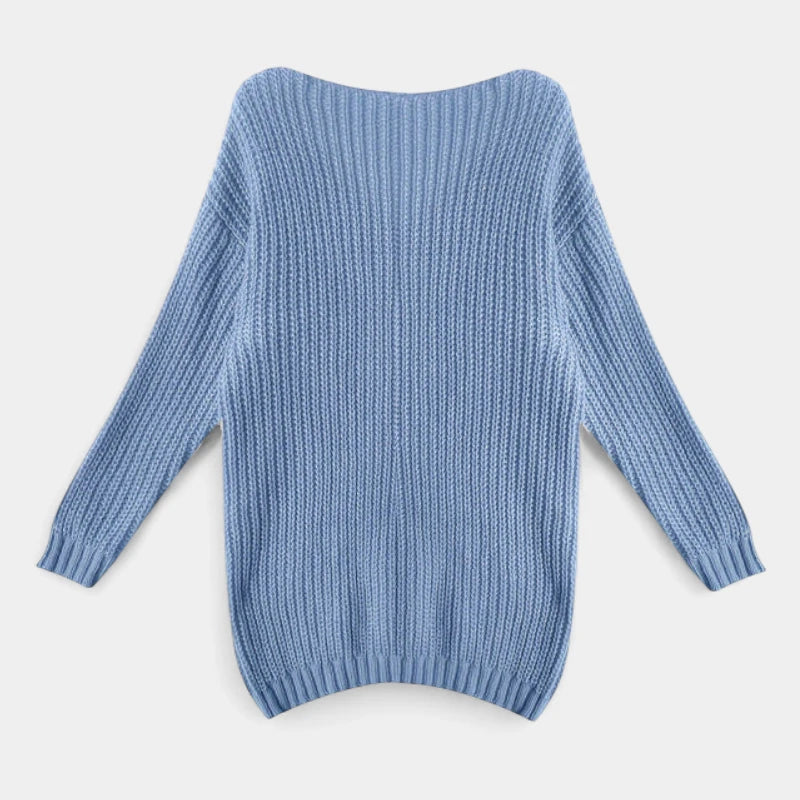 Gleame.-Truien & Vesten-Gleame Damesshirt - Comfortabele trui met V-hals en kabelpatroon