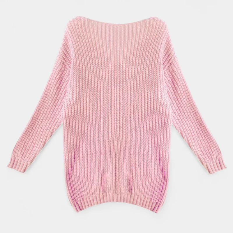 Gleame.-Truien & Vesten-Gleame Damesshirt - Comfortabele trui met V-hals en kabelpatroon