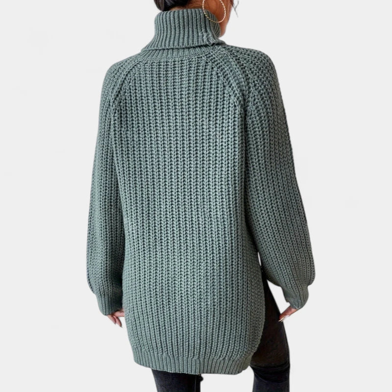 Gleame.-Truien & Vesten-Gleame Damesshirt - Warme trui met hoge kraag en lange mouwen