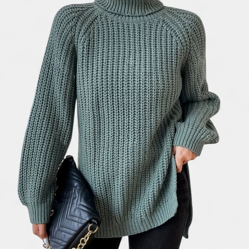 Gleame.-Truien & Vesten-Gleame Damesshirt - Warme trui met hoge kraag en lange mouwen