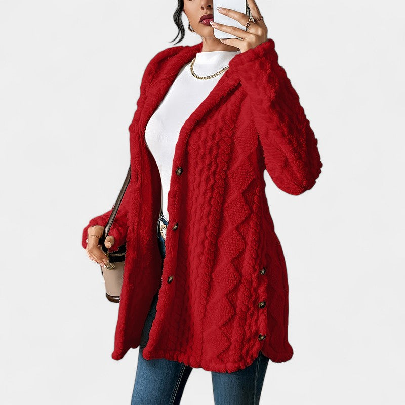 Gleame.-Truien & Vesten-Gleame Damesvest - Casual vest met capuchon en knoopsluiting