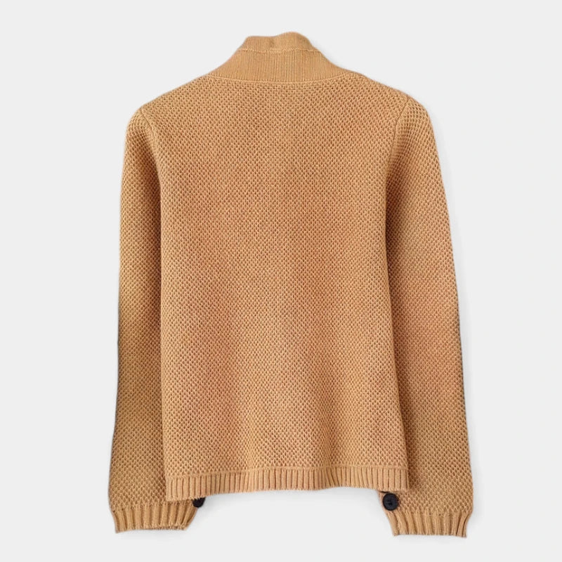 Gleame.-Truien & Vesten-Gleame Damesvest - Gebreid vest met knoopsluiting en lange mouwen