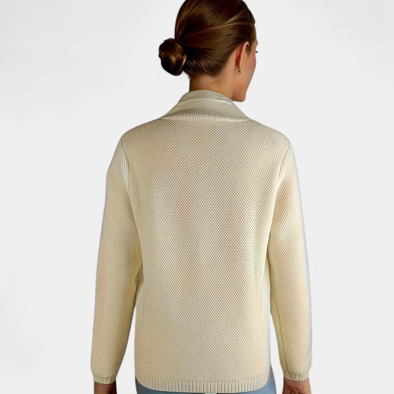 Gleame.-Truien & Vesten-Gleame Damesvest - Gebreid vest met knoopsluiting en lange mouwen