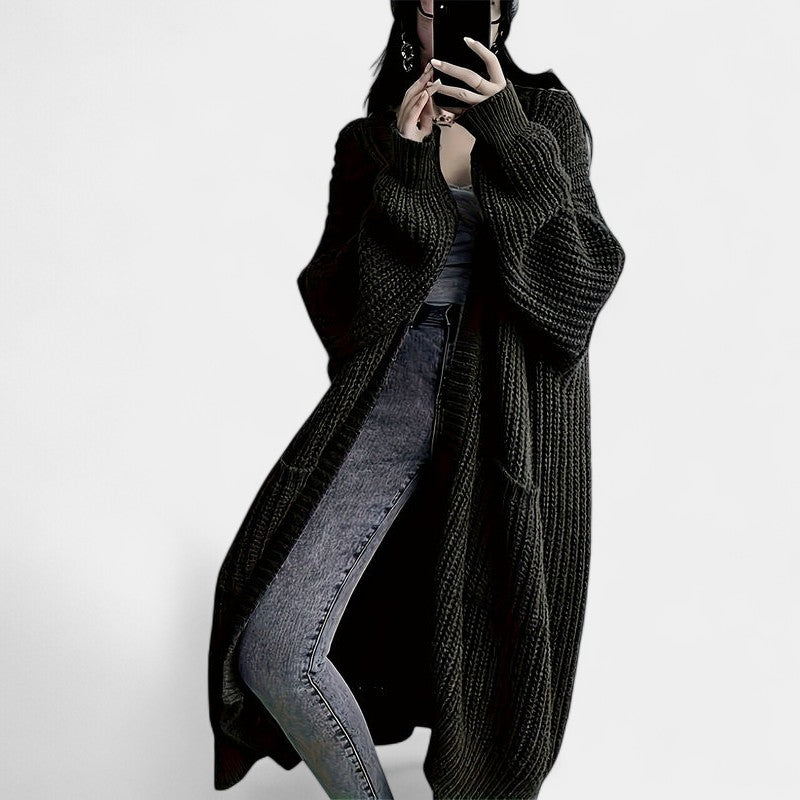 Gleame.-Truien & Vesten-Gleame Damesvest - Lang vest met open voorkant en losvallend model