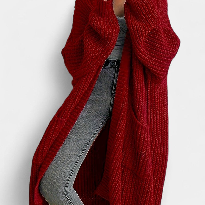 Gleame.-Truien & Vesten-Gleame Damesvest - Lang vest met open voorkant en losvallend model