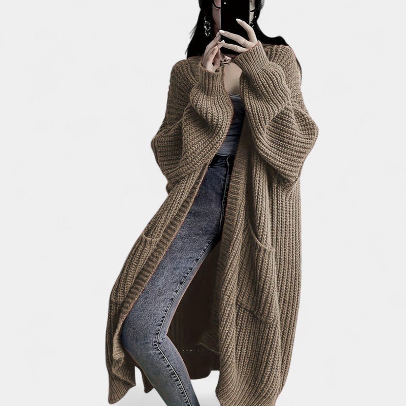 Gleame.-Truien & Vesten-Gleame Damesvest - Losvallend vest met open voorkant en lange mouwen