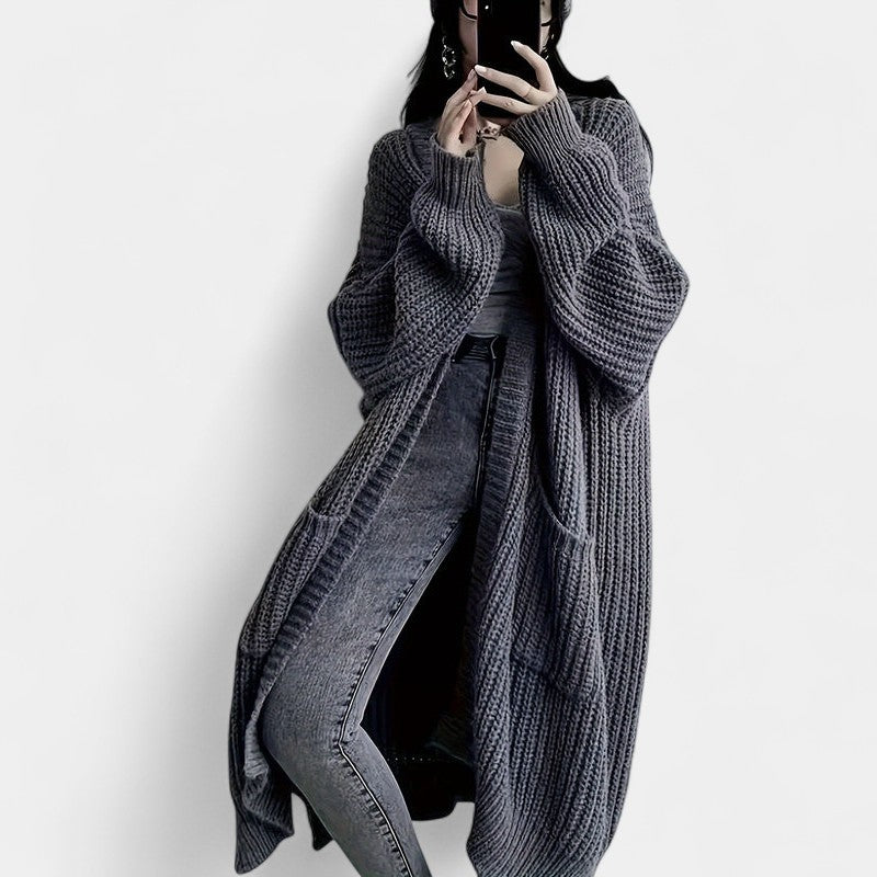 Gleame.-Truien & Vesten-Gleame Damesvest - Losvallend vest met open voorkant en lange mouwen