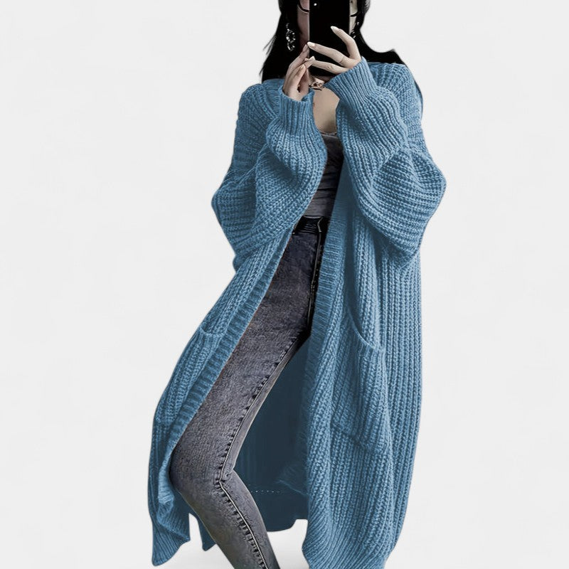 Gleame.-Truien & Vesten-Gleame Damesvest - Losvallend vest met open voorkant en lange mouwen
