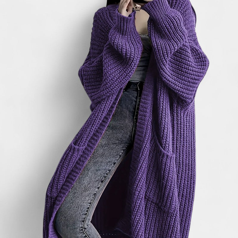 Gleame.-Truien & Vesten-Gleame Damesvest - Losvallend vest met open voorkant en lange mouwen