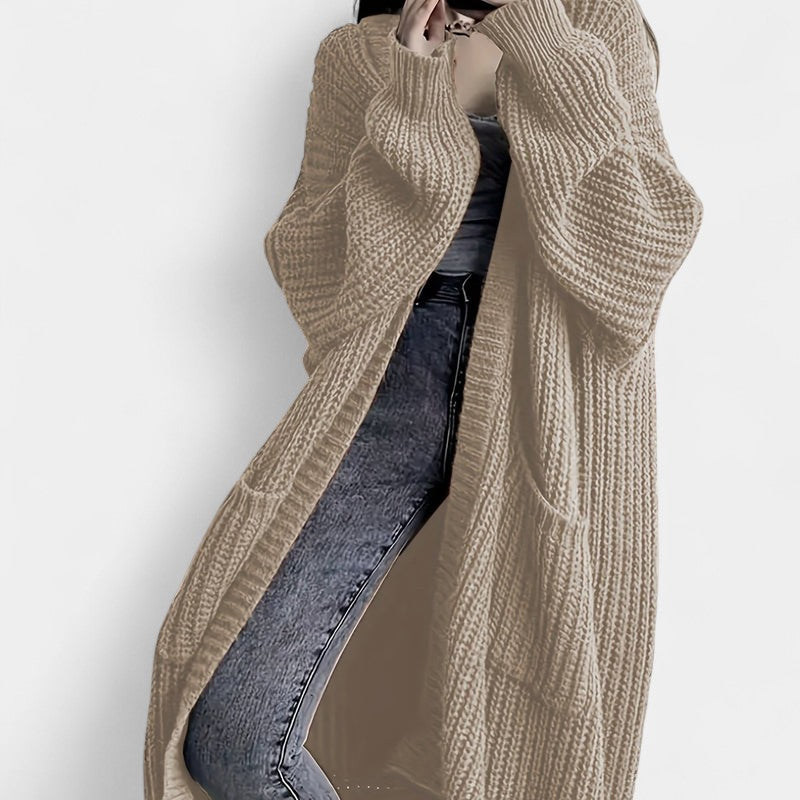 Gleame.-Truien & Vesten-Gleame Damesvest - Losvallend vest met open voorkant en lange mouwen