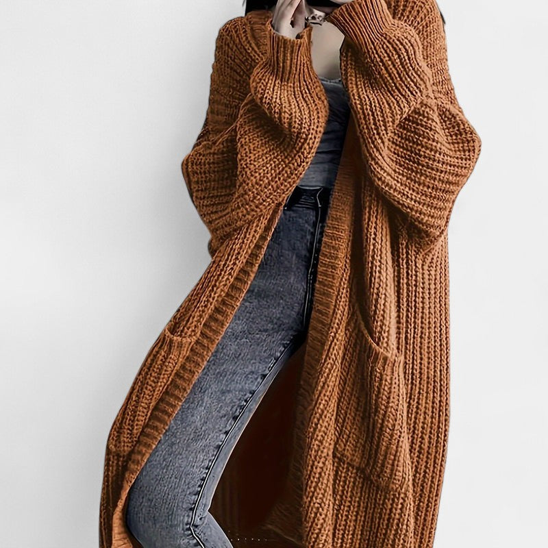 Gleame.-Truien & Vesten-Gleame Damesvest - Losvallend vest met open voorkant en lange mouwen