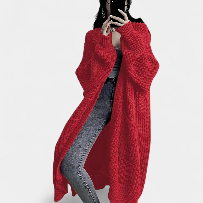 Gleame.-Truien & Vesten-Gleame Damesvest - Losvallend vest met open voorkant en lange mouwen