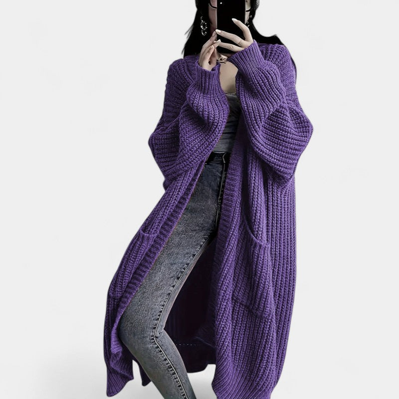 Gleame.-Truien & Vesten-Gleame Damesvest - Losvallend vest met open voorkant en lange mouwen