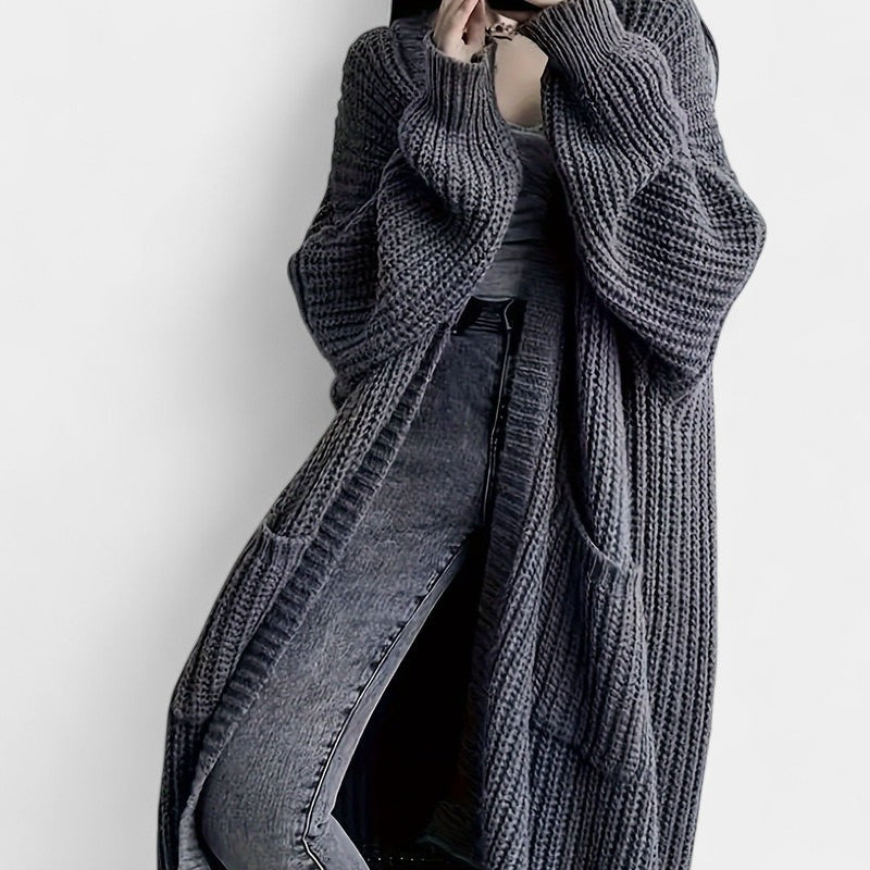 Gleame.-Truien & Vesten-Gleame Damesvest - Losvallend vest met open voorkant en lange mouwen