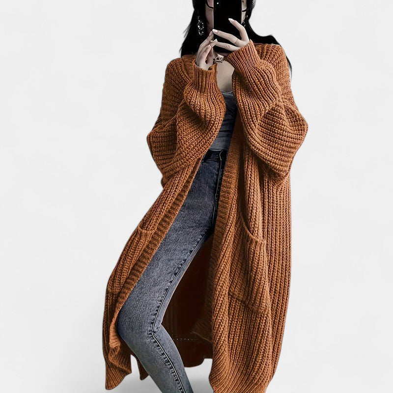 Gleame.-Truien & Vesten-Gleame Damesvest - Losvallend vest met open voorkant en lange mouwen