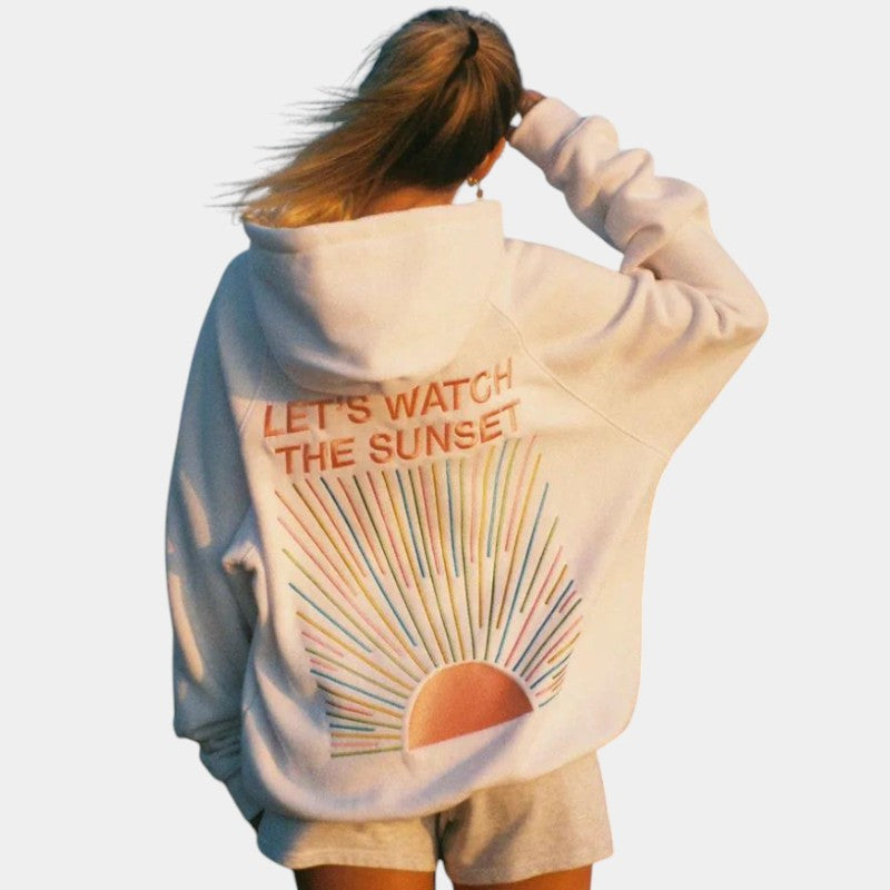 Gleame Oversized Trui - Sunset hoodie voor dames