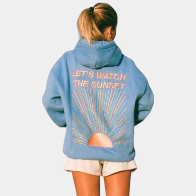 Gleame Oversized Trui - Sunset hoodie voor dames