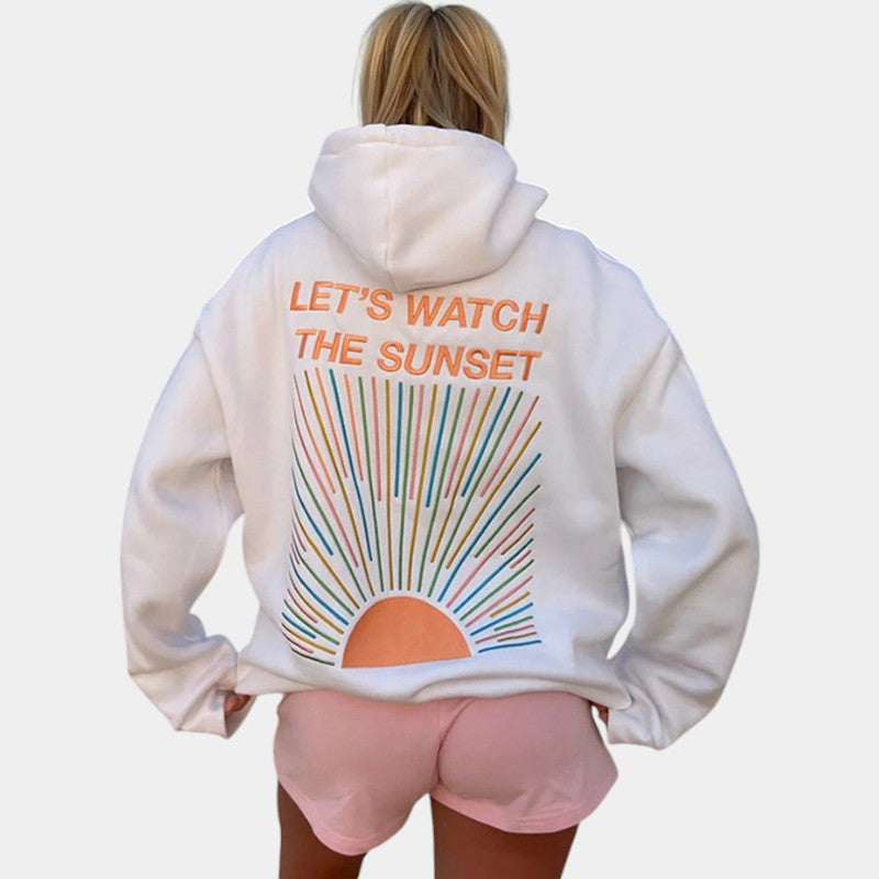 Gleame Oversized Trui - Sunset hoodie voor dames