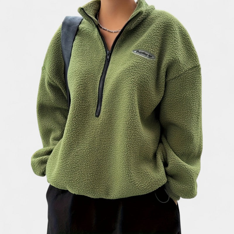 Gleame.-Truien & Vesten-Gleame Sweater - Casual trui met ritssluiting en lange mouwen